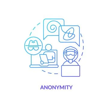 2D gradient anonymity linear icon concept Stock Illustration