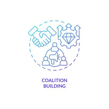 2D gradient coalition building icon concept Ilustración de archivo