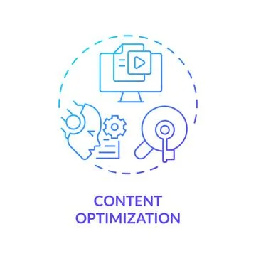 2D gradient content optimization line icon concept Illustrazione stock