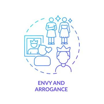 2D gradient icon envy and arrogance concept Stock Illustration