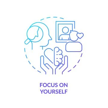 2D gradient icon focus on yourself concept Stock Illustration