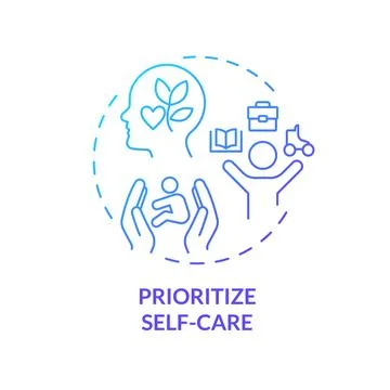 2D gradient icon prioritize self care concept Stock Illustration