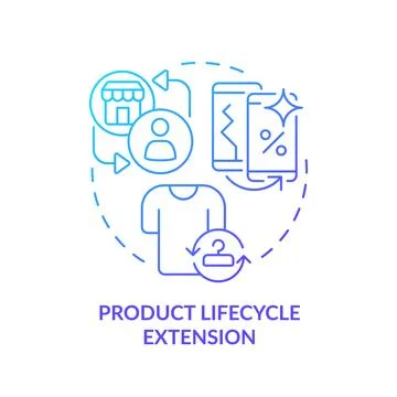 2D gradient icon product lifecycle extension concept Stock Illustration