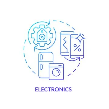 2D gradient linear electronics icon concept Illustrazione stock