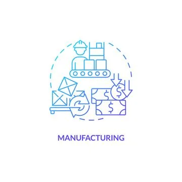 2D gradient manufacturing line icon concept Illustrazione stock