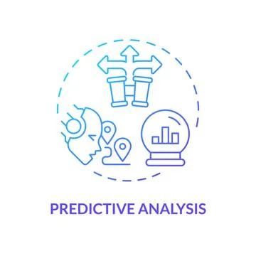 2D gradient predictive analysis line icon concept イラスト素材