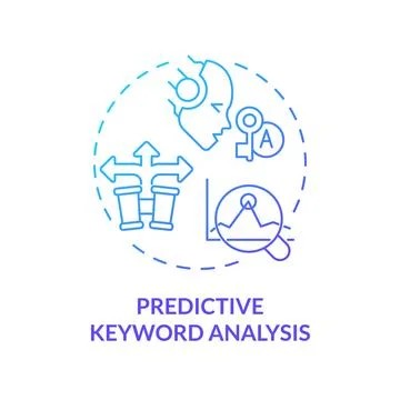 2D gradient predictive keyword analysis icon concept イラスト素材