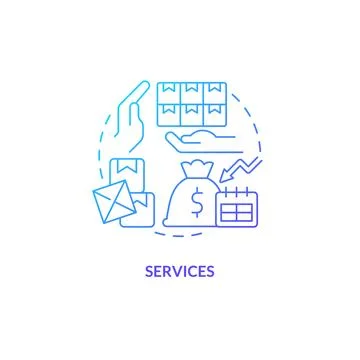 2D gradient services line icon concept Illustrazione stock
