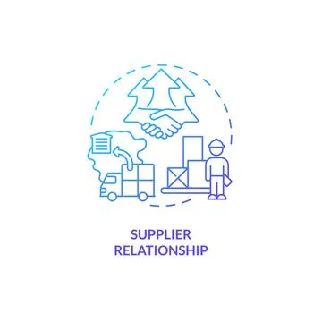 2D gradient supplier relationship line icon concept Stock Illustration