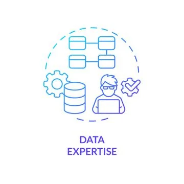 2D gradient thin line data expertise icon concept イラスト素材
