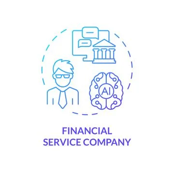 2D gradient thin line icon financial service company concept Stock Illustration