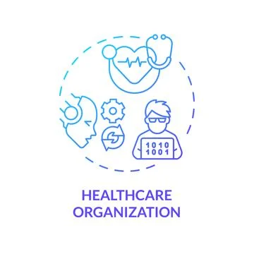 2D gradient thin line icon healthcare organization concept Stock Illustration