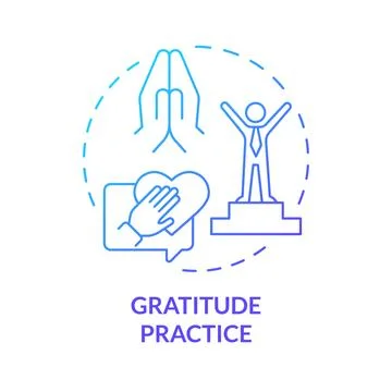 2D gradient thin line icon gratitude practice concept Stock Illustration