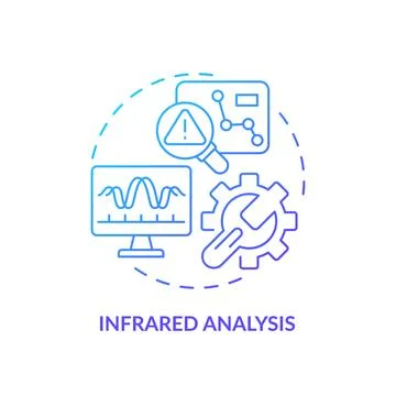2D gradient thin linear icon infrared analysis concept Stock Illustration