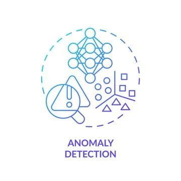 2D gradient thin linear icon anomaly detection concept Ilustración de archivo