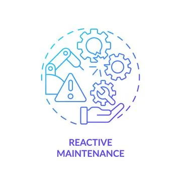 2D gradient thin linear icon reactive maintenance concept Illustrazione stock