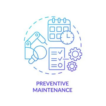 2D gradient thin linear icon preventive maintenance concept Stock-Illustration