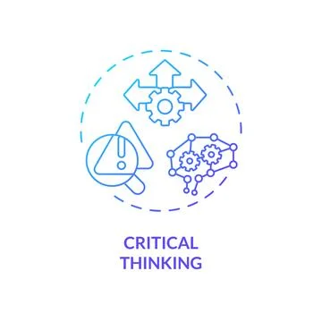2D gradient thin linear icon critical thinking concept Illustrazione stock