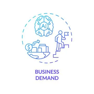 2D gradient thin linear icon business demand concept イラスト素材