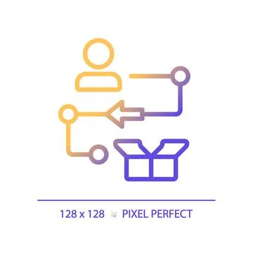 2D gradient track goods linear icon Stock Illustration