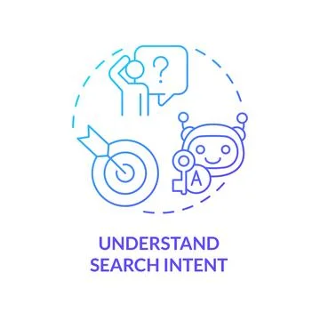 2D gradient understand search intent line icon concept Stock Illustration