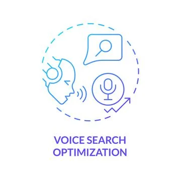 2D gradient voice search optimization line icon concept Stock Illustration