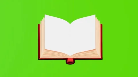 2d Graphic book icon isolated on a green screen Stock Footage 284259280