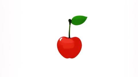2d Graphic cherry isolated on a green screen. Stock Footage 284246748