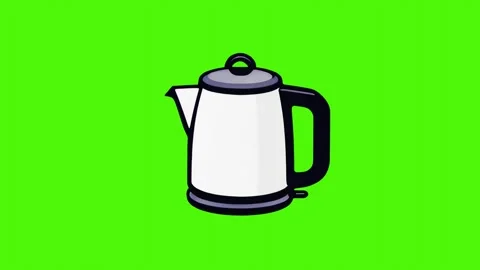 2d Graphic icon of an electric kettle isolated on a green screen Stock Footage 284259382