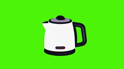 2d Graphic icon of an electric kettle isolated on a green screen Stock Footage 287873728