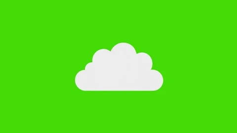 2d Graphic icon of a white cloud isolated on a green screen Stock Footage 284259318
