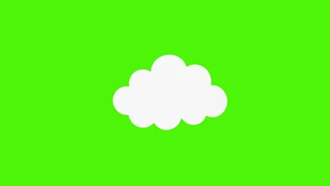 2d Graphic icon of a white cloud isolated on a green screen Stock Footage 287873697