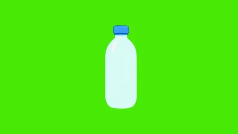 2d Graphic plastic water bottle insulated on a green screen. Stock Footage 284246667