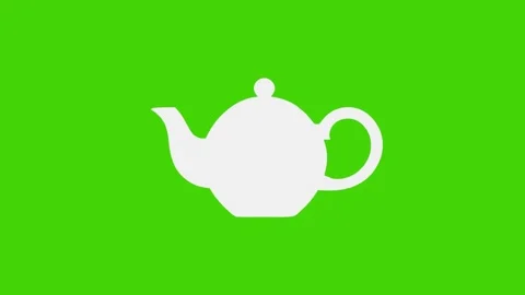 2d Graphic white teapot on a green background. Stock Footage 284246719