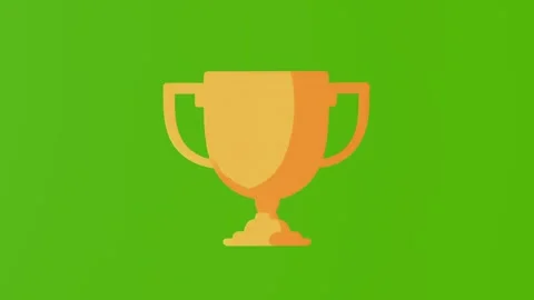 2d graphics of the gold cup isolated on a green background Stock Footage 282662998