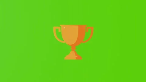 2d graphics of the gold cup isolated on a green background Stock Footage 287346718