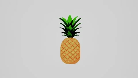 2d graphics of a pineapple isolated on a green background Stock Footage 282660949