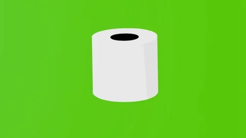 2d graphics toilet paper roll isolated on a green screen Stock Footage 283014154