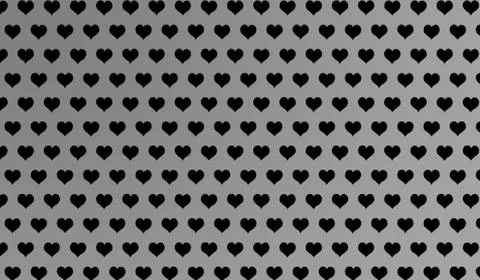 2d grey pattern of cartoon hearts on isolated background Stock Illustration