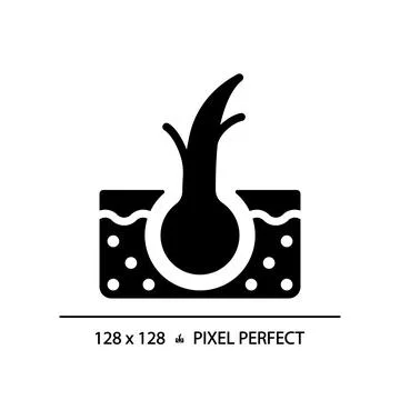 2D hair split ends simple glyph style icon Stock Illustration