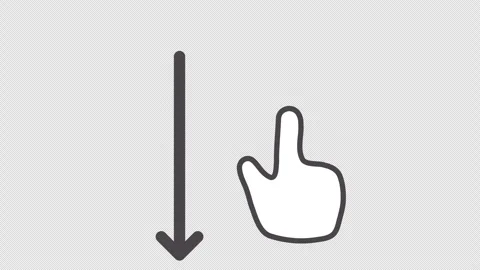 2D Hand Cursor Swipe Down Arrow Gesture 4K Loop Alpha Stock Footage 339062751