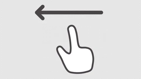 2D Hand Cursor Swipe Left Arrow Gesture 4K Loop Alpha Video stock 339062701