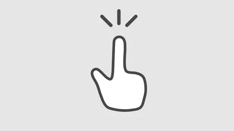 2D Hand Cursor Tap Click Particle Gesture 4K Loop Alpha Stock Footage 338441189