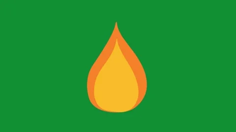 2D Hand Drawn Animated Fire Flame Element Green Screen Overlay Vidéo 340531244