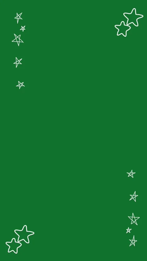 2D Hand Drawn Animated Star Border Corners Green Screen Vertical Reel Overlay 動画素材 340532158