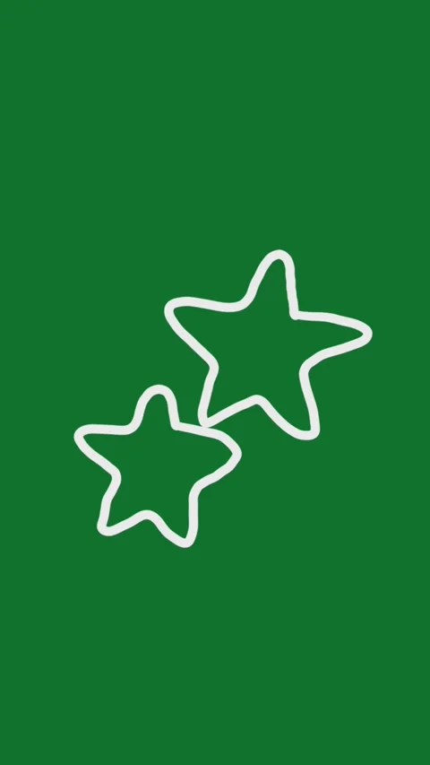 2D Hand Drawn Animated White Stars Overlay Green Screen Vertical Reel Vídeo Stock 340532166