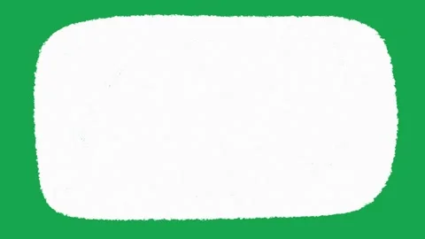 2D Hand Drawn Brush Stroke Frame Green Screen Animated White Border Stock Footage 336103910
