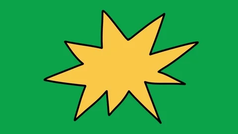 2D Hand Drawn Comic Speech Bubble Explosion Green Screen Animation Stock Footage 344049386