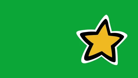 2D Hand Drawn Cute Yellow Star with Black Outline Animation Overlay Видео 344809176