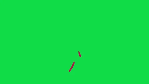 2D Hand Drawn Double Pink Hearts Animation Overlay on Green Screen Background Stock Footage 344809751
